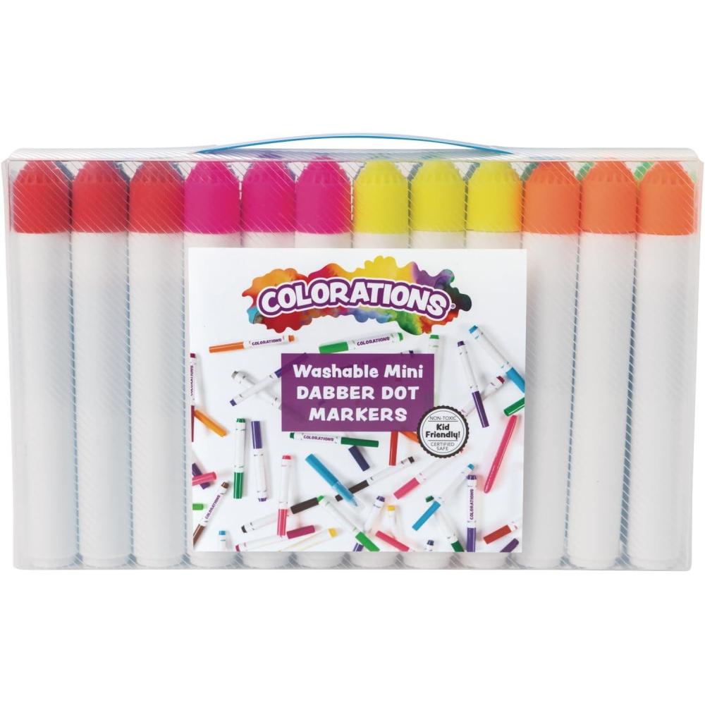 imageColorations Mini Dabber Dot Markers Multicolor Classroom Supply Set Arts and Crafts Material Set of 24 Item  DABDOT1 Count Pack of 1