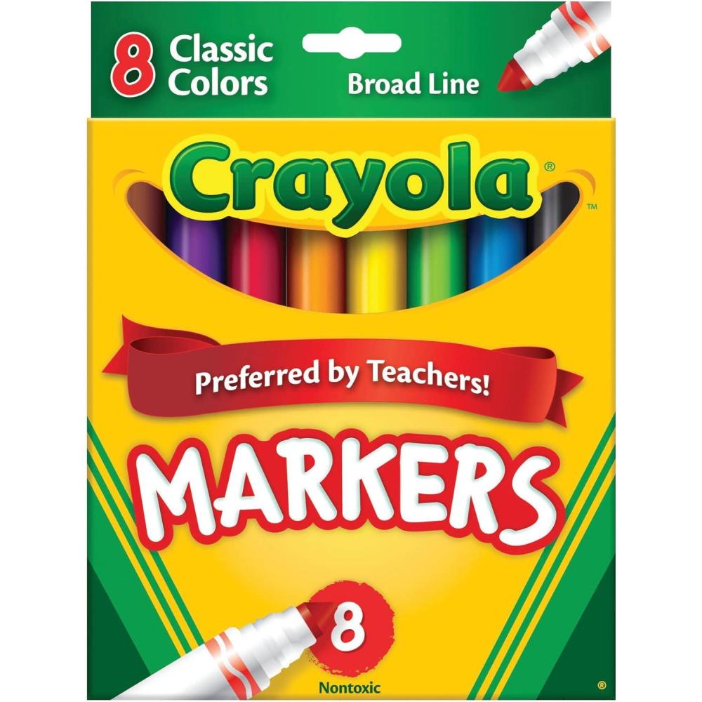 imageCrayola Broad Line Markers School Supplies Colors may vary 8 Count1