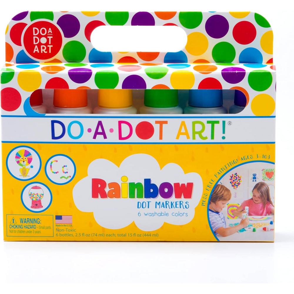 imageDo A Dot Art Markers 6Pack Rainbow Washable Paint Markers The Original Dot Marker Activity Craft Coloring Supplies for Kids and Toddlers Made in the USA