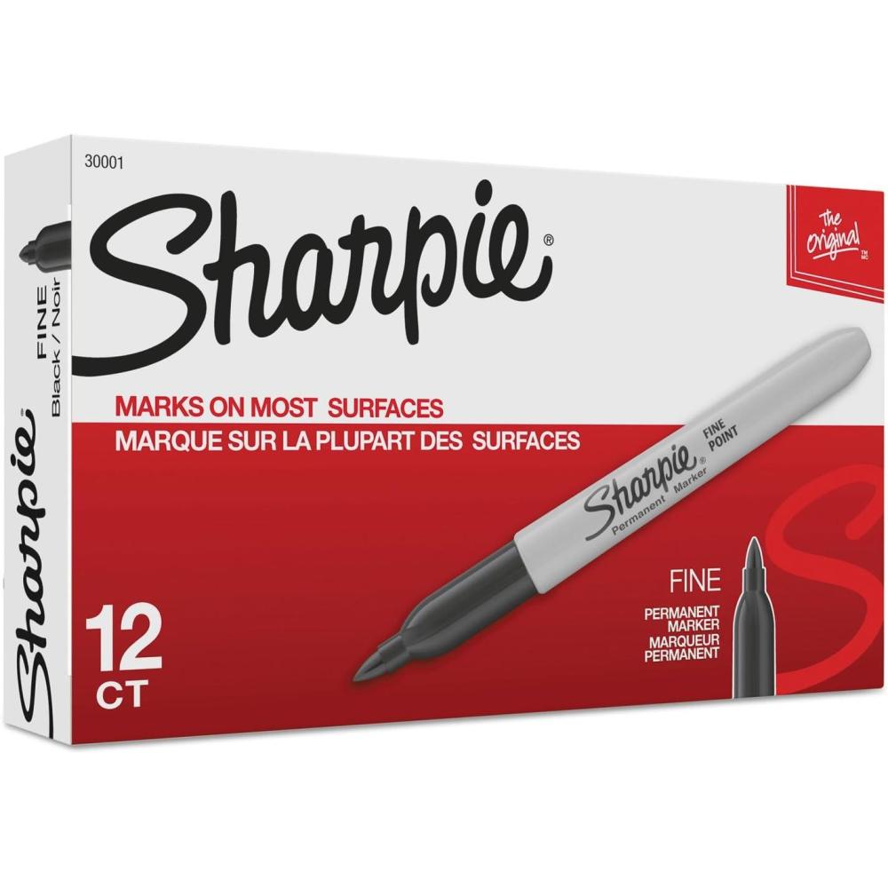imagePermanent Marker Fine Point Black Ink Lot of 12