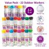 Colorations Dabber Markers, Set of 22, Prime, Shiny & Tropical Colors, Thick Felt Tips