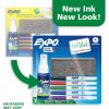 EXPO Low Odor Dry Erase Marker Set with White Board Eraser and Cleaner Chisel Tip Dry Erase Markers Assorted Colors 6 Piece Set with Whiteboard Cleaner(Ultra Fine)