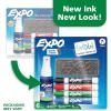 EXPO Low Odor Dry Erase Marker Set with White Board Eraser and Cleaner Chisel Tip Dry Erase Markers Assorted Colors 6 Piece Set with Whiteboard Cleaner(Chisel Tip)