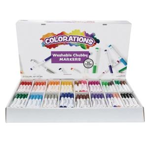 Colorations Chubby Markers, Conical Tip,Set of 300, 20 Bold Colors, Coloring, Paper, Kids, Posters, Drawing, Bold Colors, Classroom, School Supplies, Art Supplies, Craft Projects, Assorted Set (SMARTPAK1)