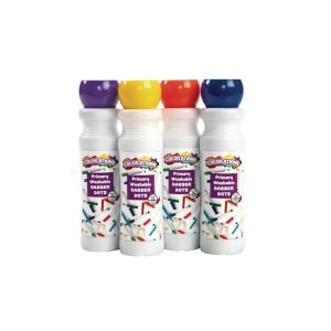 Dot Markers, Washable Dot Markers for Kids Toddlers & Preschoolers, 4 Colors Bingo Paint Daubers Markers, 1 each, Orange, Yellow, Purple, Blue, 4 Pack