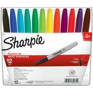 Sharpie Fine Point Permanent Marker,Assorted Classic,12-Count(Assorted Classic)