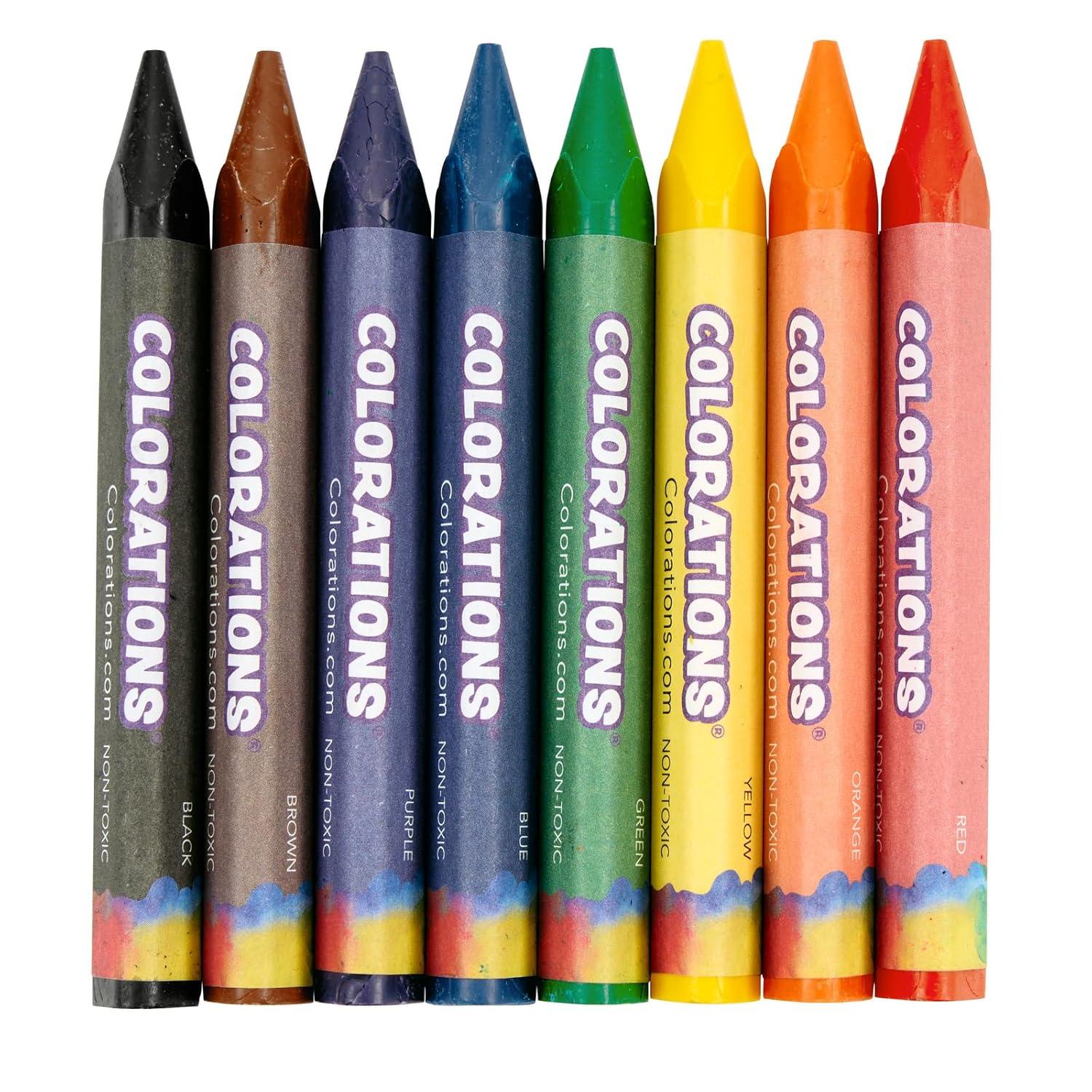 imageColorations Large Triangular Dry Erase NonRoll Crayon Classpack 8 Colors 12 of each Set of 96 Shape is Easier to hold ampamp grip Glide easily Non Toxic Crayons Kids Crayons School Supplies