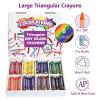 Colorations® Large Triangular Dry Erase Non-Roll Crayon Classpack, 8 Colors, 12 of each, Set of 96, Shape is Easier to hold & grip, Glide easily, Non Toxic Crayons, Kids Crayons, School Supplies