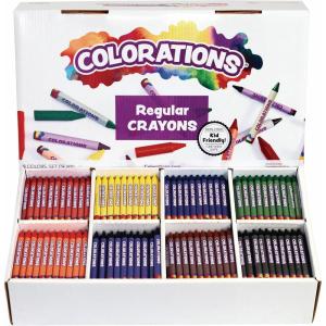 Colorations Regular Crayons – 8 Colors, Set of 800(800 Count (Pack of 1))