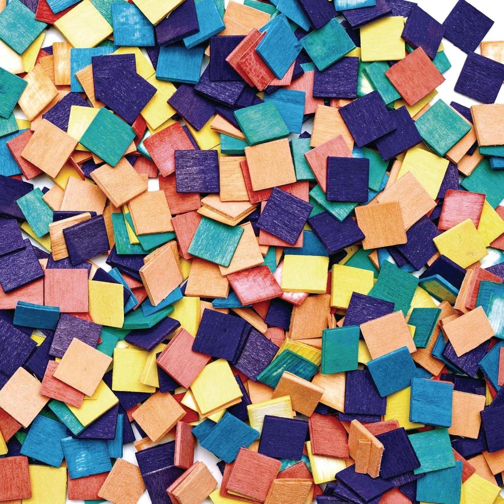 imageColorations Natural Wood Craft Rounds 50 Pieces w Bark 1 34 inch to 2 38 inches Recycled Branches Smooth Arts ampamp Crafts NatureWood Mosaic Squares