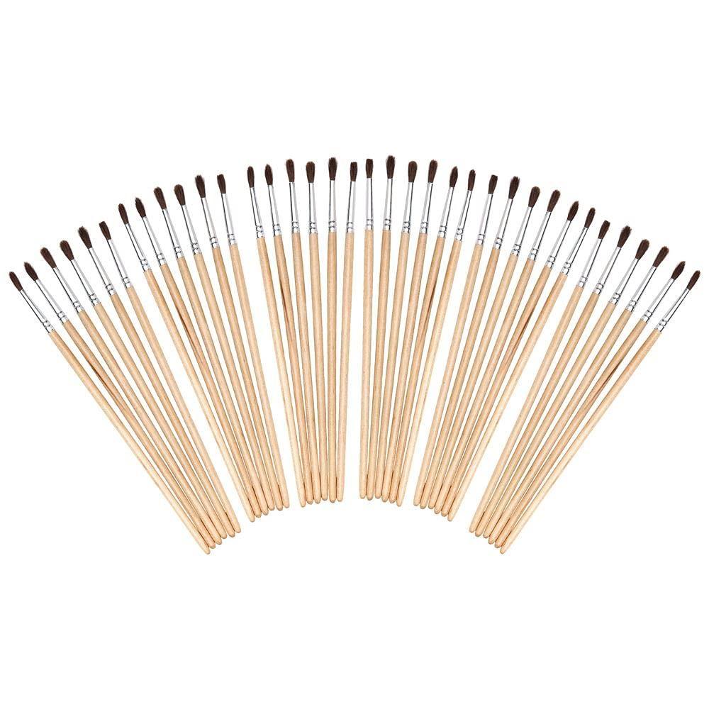 imageColorations Natural Fine Brushes 36 Pieces A Great Paintbrush Set for Any Young Artist Individually Packaged Arts ampamp Craft Craft for Children Kids Crafts for Home or The Classroom