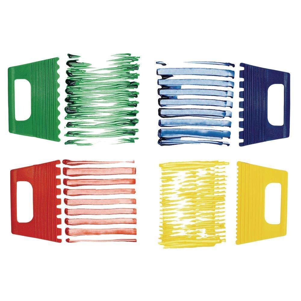 imageColorations Paint Scrapers Plastic Paint Scrapers 4 Different Designs Create Paint Patterns ampamp Swirls Set of 4 Kids Scraper Tools for PaintScrapers for Crafts Each 5 WFun Painting Experience