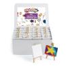 Colorations® Mini Stretched Canvas with Easel, Set of 48, 100% Cotton Canvas, White Gesso-Primed, Ready to Paint, Canvas 4″x3’’, Easels 6’’H, Value Pack, Ideal for Artists,Educators, Students,Keepsake