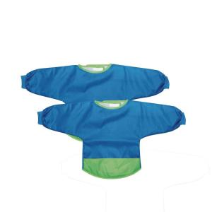 Colorations Long Sleeve Polyester, Set of 2, Machine Washable, 30″ Wide and 16″ Long, Soft and Comfortable to Wear, Kids Smock, Crafting Smock, Smock for Children, Painting Smock