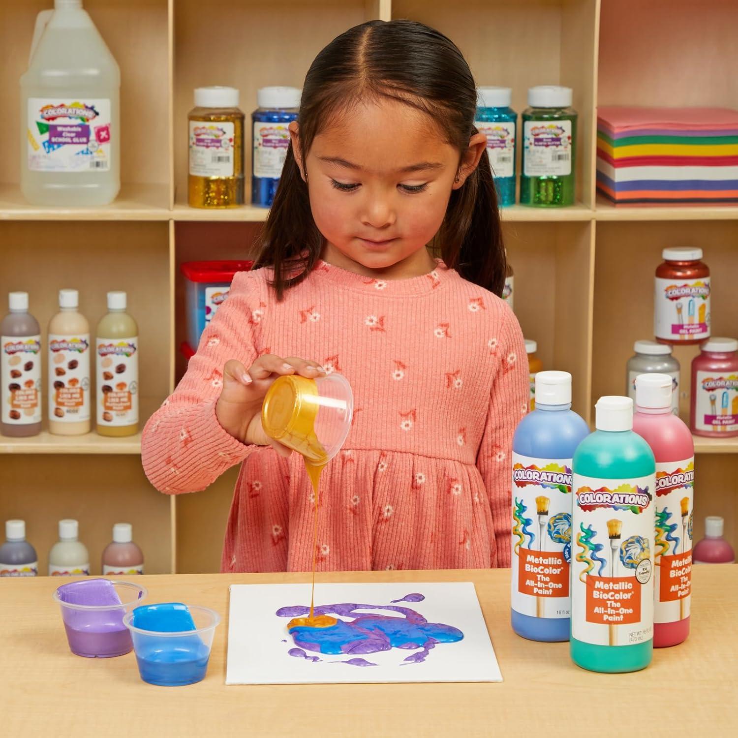 imageColorations Biocolor Paint 26 oz 26 Colors NonToxic Paint Kids Paint Craft Paint Resist Art Painting Paint for Marbling Blotting Paint Window Paint Paint for Children Foil Painting