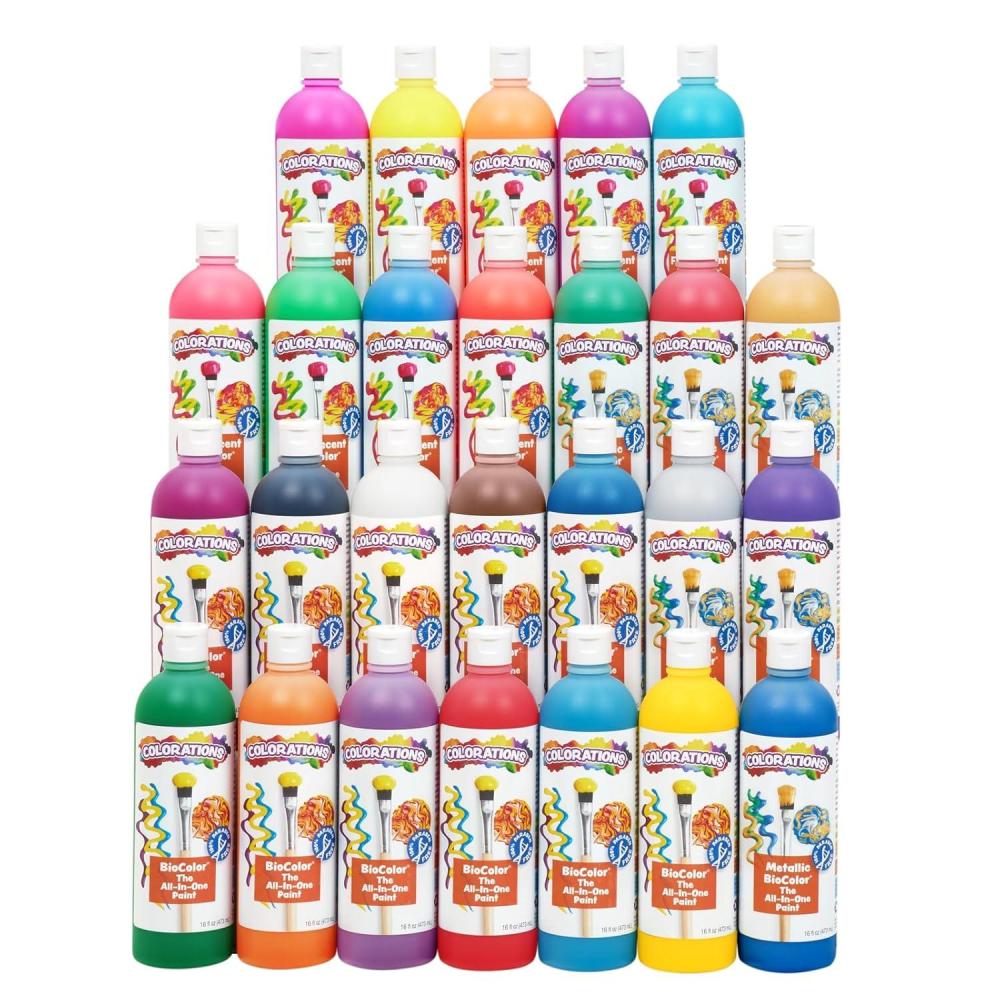 imageColorations Biocolor Paint 26 oz 26 Colors NonToxic Paint Kids Paint Craft Paint Resist Art Painting Paint for Marbling Blotting Paint Window Paint Paint for Children Foil Painting