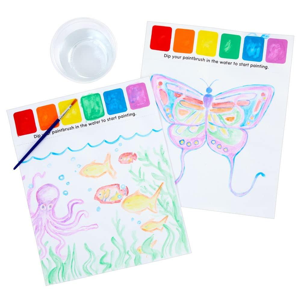 imageColorations MessFree 3 in 1 Paint Set  with Brush 85quot W x 11quot L  Coloring for Toddlers Magic Watercolor Doodle Palette for Kids