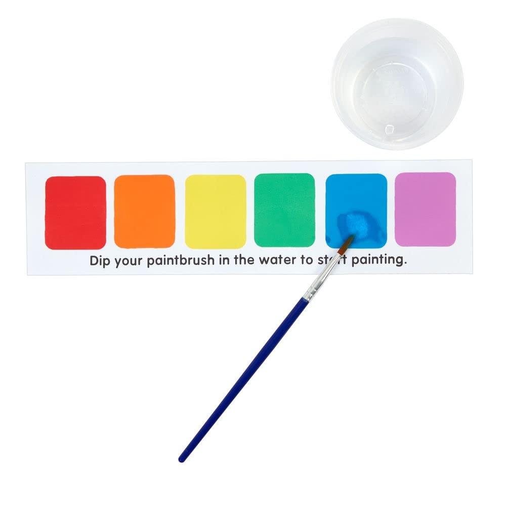 imageColorations MessFree 3in1 Numbers ampamp Shapes Paint Set  with Brush 85quot W x 11quot L  Coloring for Toddlers Magic Watercolor Doodle Palette for Kids