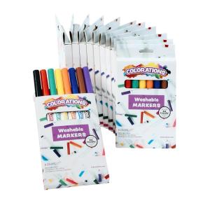 Colorations Classic Markers – 12 Packs, 8 Colors Each, Set of 96 Total – Bulk School Supplies, Individual Boxes for Kids, Party Favors