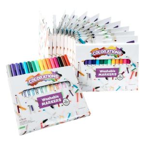 Colorations Classic Markers, 12 Packs 16 Colors Each, Set of 192 Total – Bulk School Supplies, Individual Boxes for Kids, Party Favors