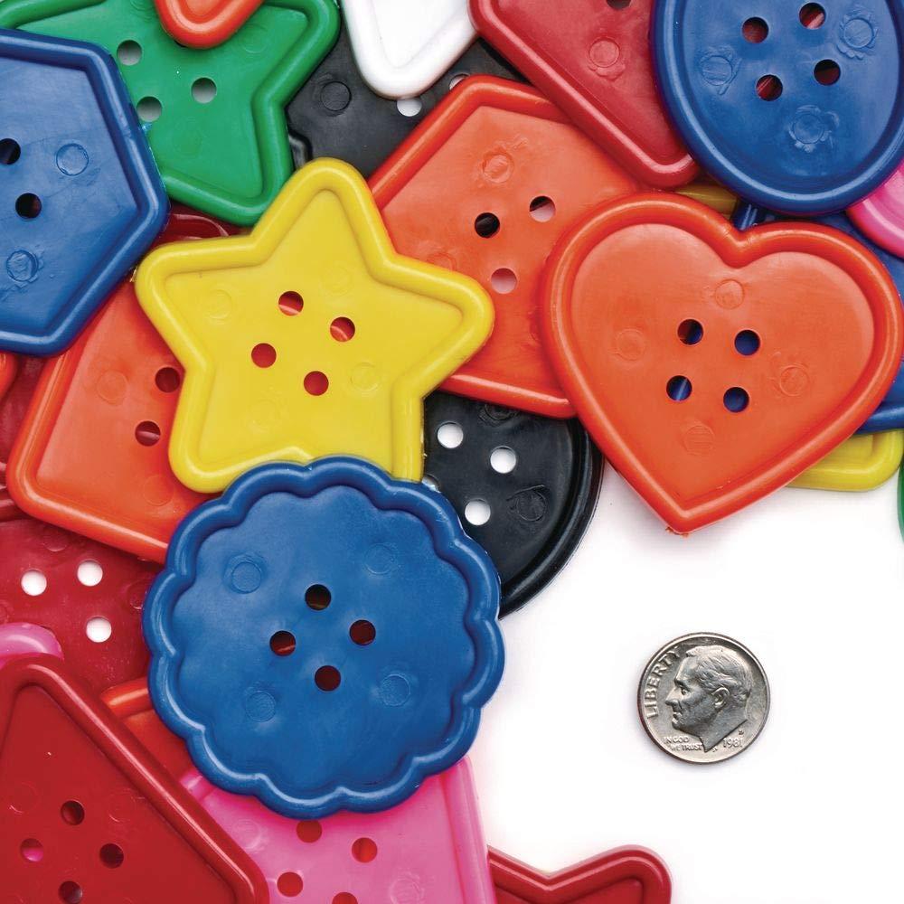 imageColorations  BAGBTN Really Big Bright Buttons 130 Pieces 1 Pound 8 Shapes Assorted Colors Sewing Jumbo Projects Crochet Knitting Gifts Hand Made Arts ampamp Crafts for Kids