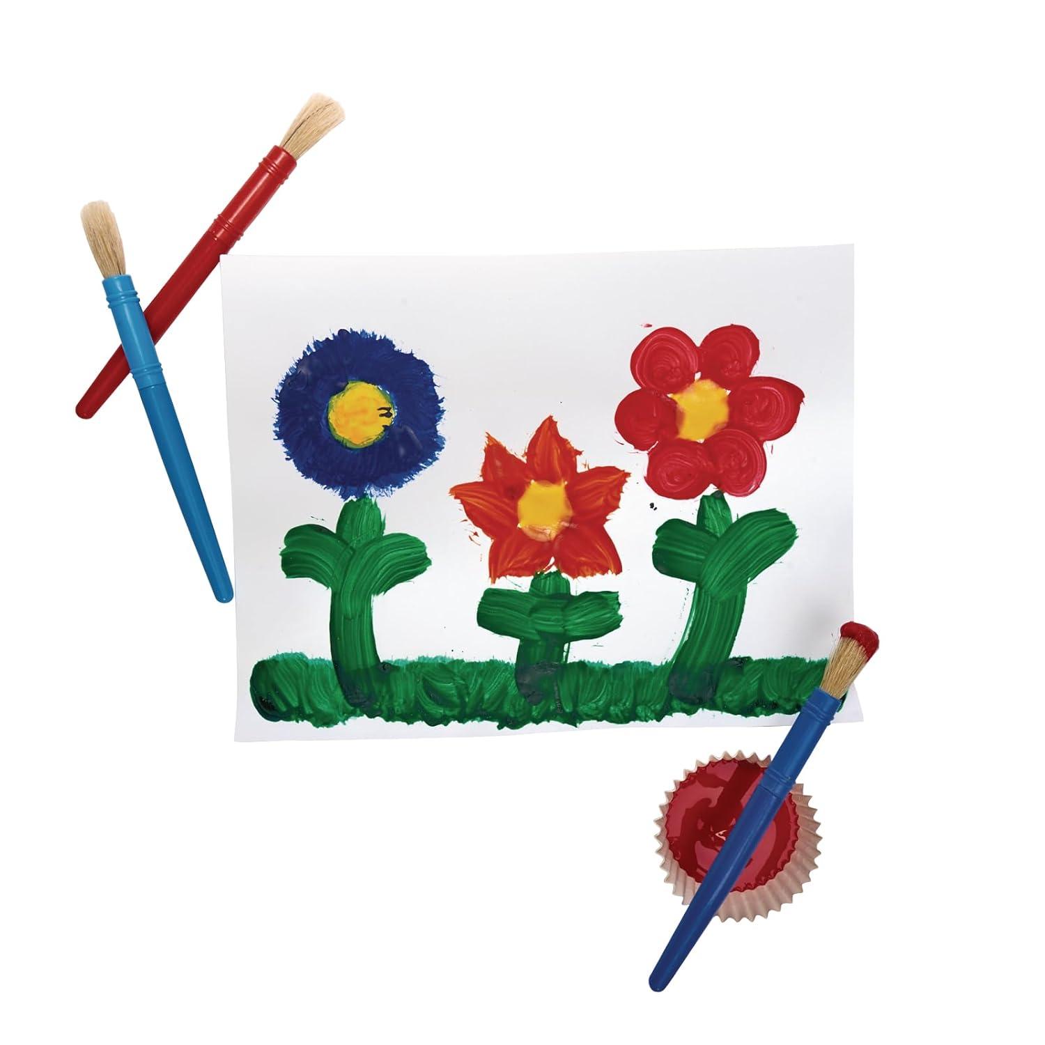 imageColorations 10PCB Plastic Chubby Paint Brushes Pack of 10