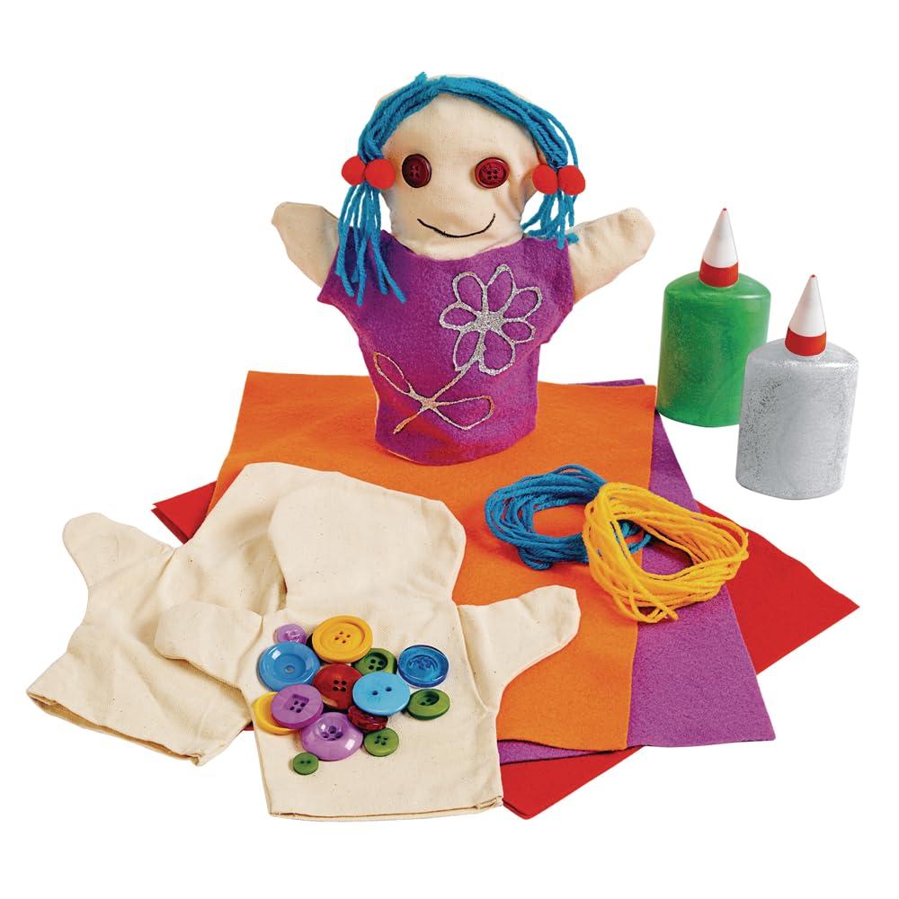 imageColorations CANPUP Set of 12 Kids Decorate Your Own Canvas Hand Puppets 917quotH each for All About Me Social Emotional Pretend Play Activities
