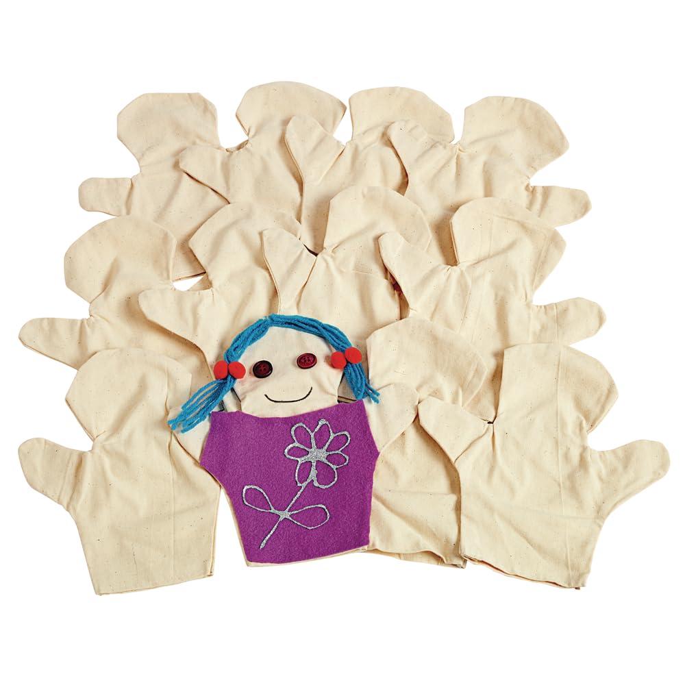 imageColorations CANPUP Set of 12 Kids Decorate Your Own Canvas Hand Puppets 917quotH each for All About Me Social Emotional Pretend Play Activities