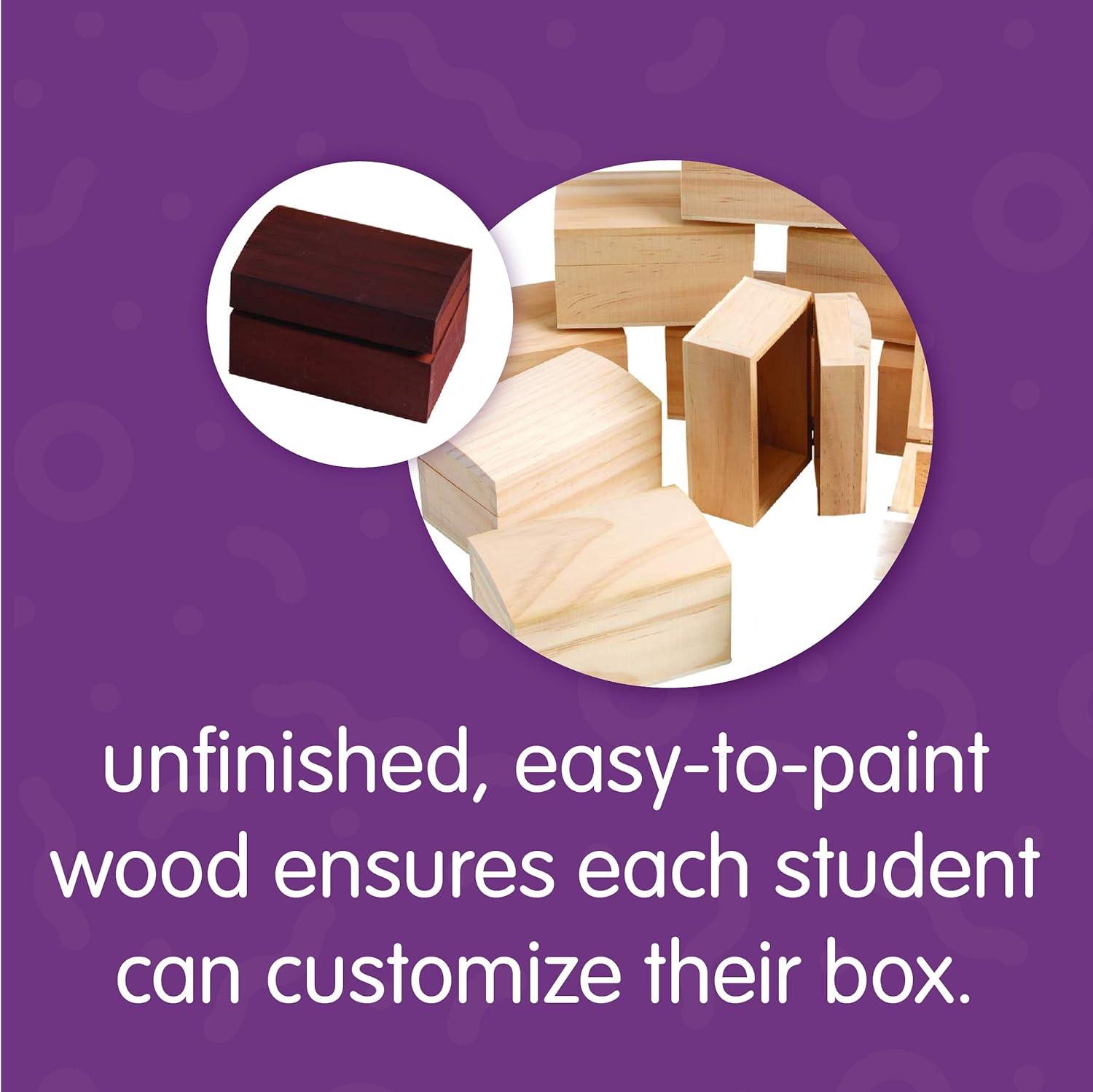 imageColorations LOKBOX Wooden Treasure Box Set of 12 for Kids Unfinished Ready to Decorate DIY Crafts Arts ampamp Crafts Personalize Keepsakes Gift