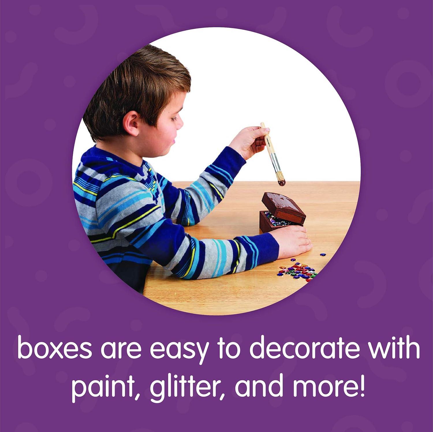 imageColorations LOKBOX Wooden Treasure Box Set of 12 for Kids Unfinished Ready to Decorate DIY Crafts Arts ampamp Crafts Personalize Keepsakes Gift