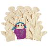 Colorations CANPUP Set of 12 Kids Decorate Your Own Canvas Hand Puppets, 9-1/7″H each, for All About Me, Social Emotional, Pretend Play Activities