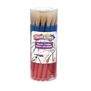 Colorations® Best Value Plastic Handle Brushes – Set of 24 – Crafts for Kids, Painting for Kids, Bulk Paintbrushes, Paintbrush Value Pack, Brush Set