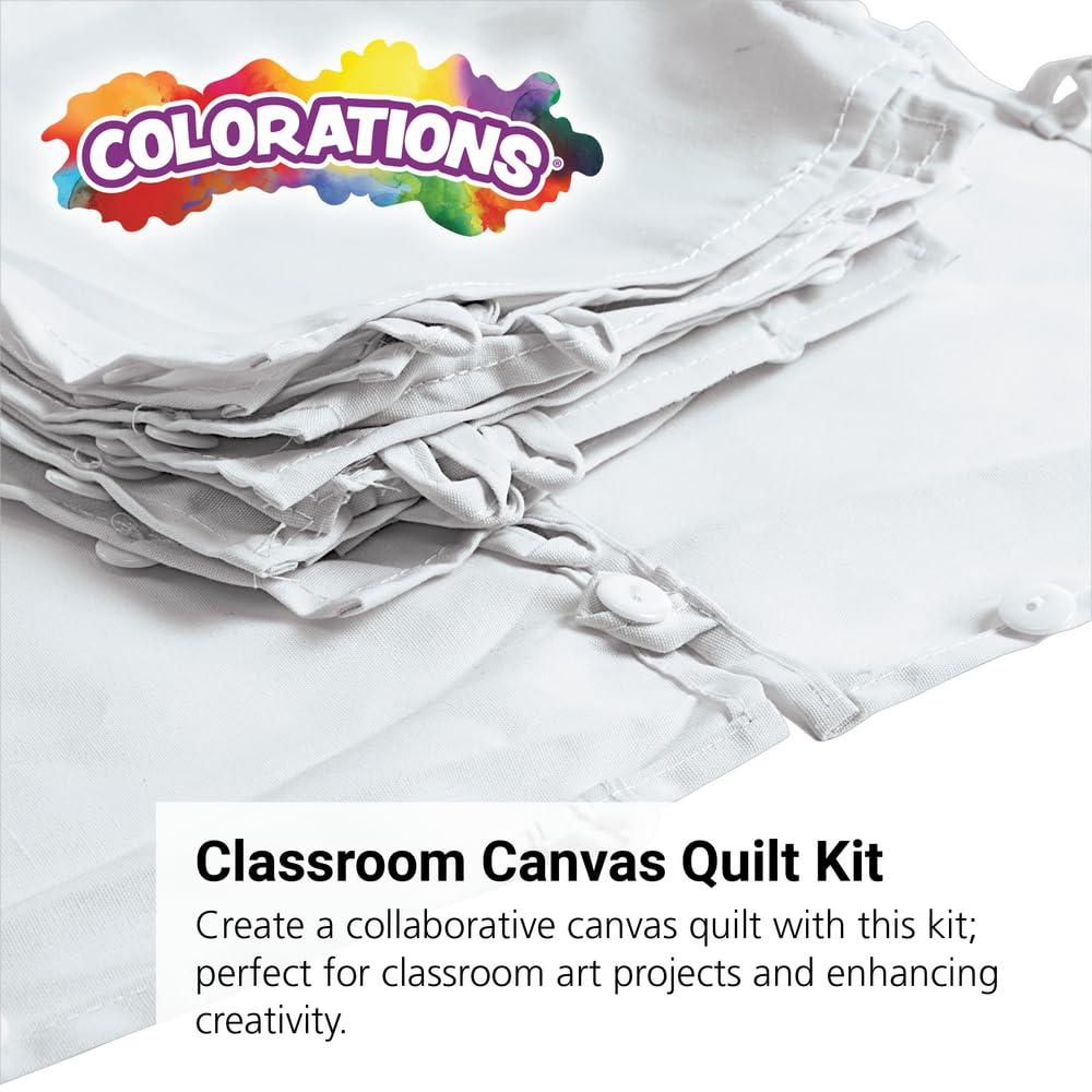 imageColorations Decorate Your Own Canvas Quilt 12 Square Pieces with Buttons ampamp Loops 100 Cotton Decorate ampamp Design Your Own Square Combine and Bring whole Group ampamp Family Individuality into the Quilt