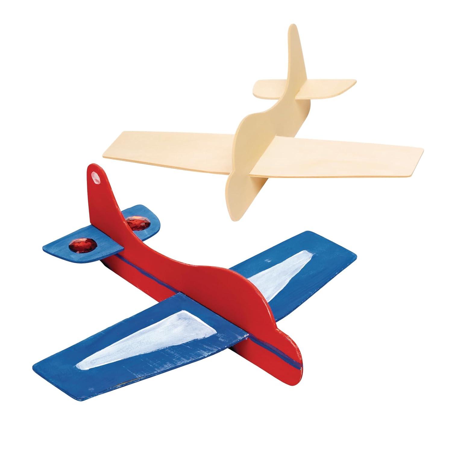 imageColorations Decorate Your Own Wooden Model Airplanes Set of 12 Create Unique ampamp Personal Designs Fun Kids Craft Project Craft Project for Boys ampamp Girls Decorate ampamp Play Craft