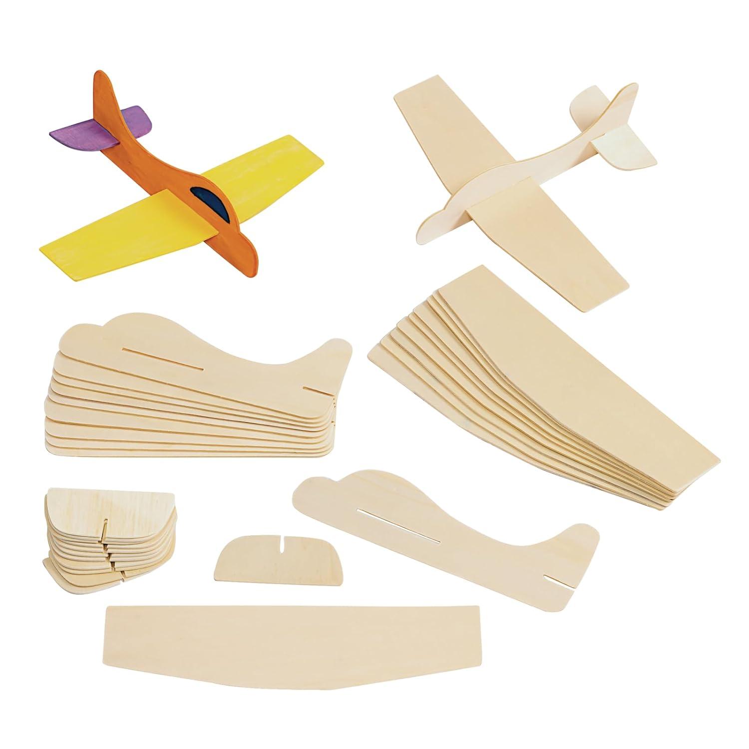 imageColorations Decorate Your Own Wooden Model Airplanes Set of 12 Create Unique ampamp Personal Designs Fun Kids Craft Project Craft Project for Boys ampamp Girls Decorate ampamp Play Craft