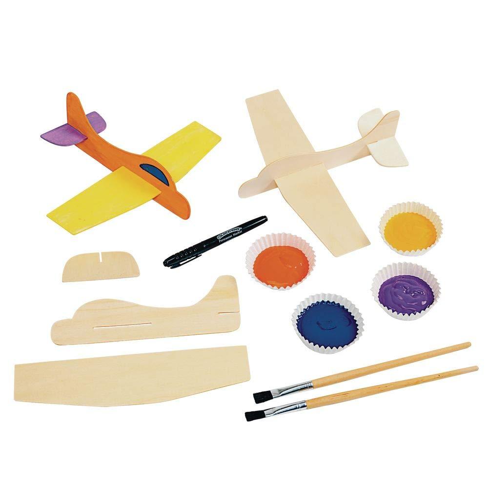imageColorations Decorate Your Own Wooden Model Airplanes Set of 12 Create Unique ampamp Personal Designs Fun Kids Craft Project Craft Project for Boys ampamp Girls Decorate ampamp Play Craft