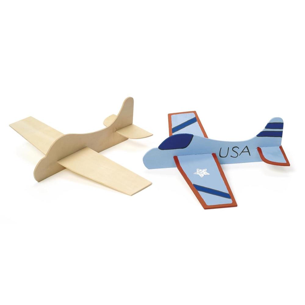imageColorations Decorate Your Own Wooden Model Airplanes Set of 12 Create Unique ampamp Personal Designs Fun Kids Craft Project Craft Project for Boys ampamp Girls Decorate ampamp Play Craft
