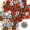 Colorations Plastic Sports Ball Beads for Kids, .5 lb., Accent Beads, Ball Beads, Football, Soccer, Baseball, Basketball, Arts & Crafts, Boys & Girls