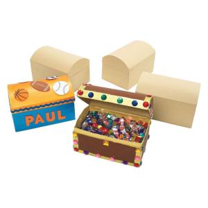 Colorations Decorate Your Own Papier-Mache Treasure Chests – Set of 12