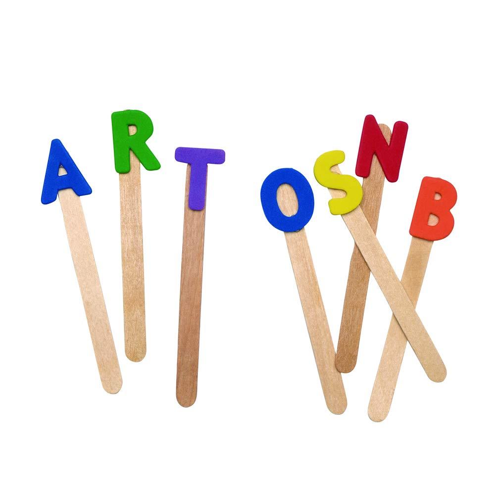 imageColorations ABC Foam Shapes 144 Pieces 6 Colors Storage Bucket Collaging Decorating Learning ampamp Light Tables ABC Letters Alphabet Letters Foam Letters