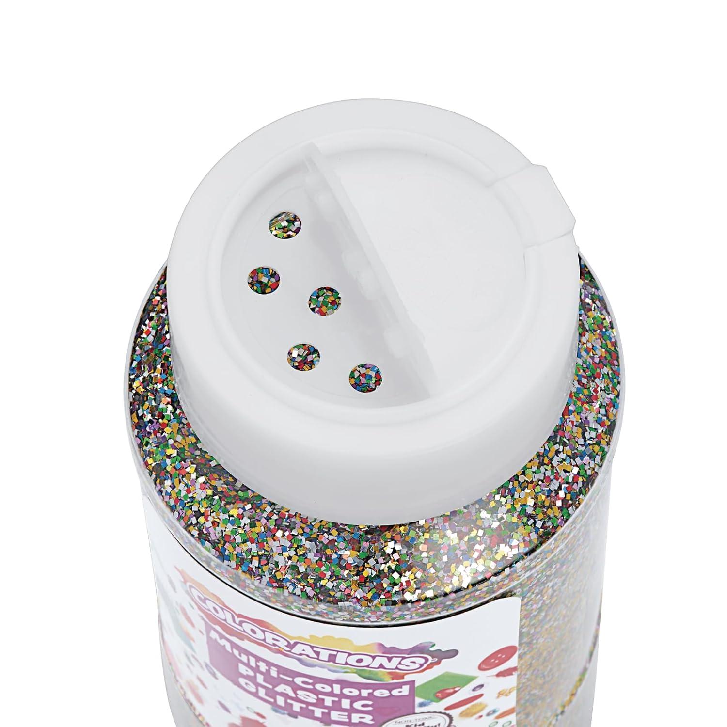 imageColorations ExtraSafe Plastic Red Glitter 1 lb Easy Dispensing Shaker Jar Great for Arts ampamp Crafts Decorating Slime Holiday Party Weddings Scrapbooking Non Toxic GlitterBlack
