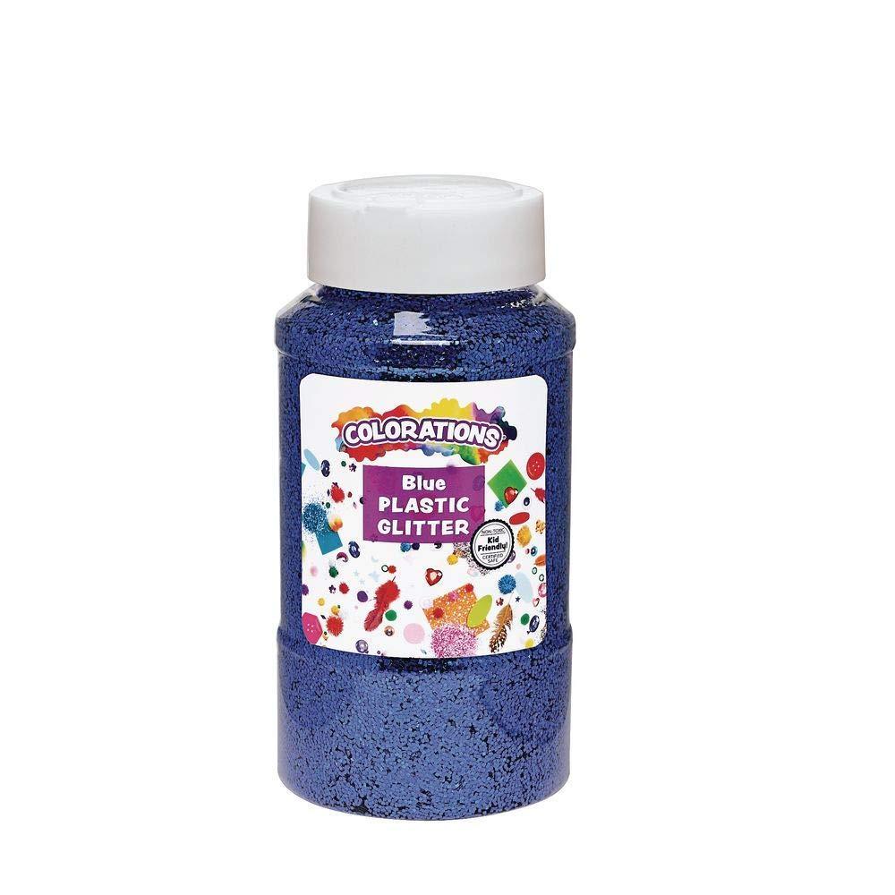 imageColorations ExtraSafe Plastic Red Glitter 1 lb Easy Dispensing Shaker Jar Great for Arts ampamp Crafts Decorating Slime Holiday Party Weddings Scrapbooking Non Toxic GlitterBlue