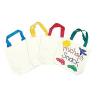 Colorations Set of 12 Kids Decorate Your Own Durable Small Canvas Tote Bags with Color Handles, Arts & Crafts, 8-1/2″W x 8-1/4″H x 2-1/4″D, Personalize Party Favor, Lunch Bag, Carry