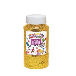 Colorations® Extra-Safe Plastic Red Glitter, 1 lb, Easy Dispensing Shaker Jar, Great for Arts & Crafts, Decorating, Slime, Holiday Party, Weddings, Scrapbooking, Non Toxic Glitter(Gold)