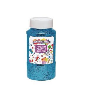Colorations® Extra-Safe Plastic Red Glitter, 1 lb, Easy Dispensing Shaker Jar, Great for Arts & Crafts, Decorating, Slime, Holiday Party, Weddings, Scrapbooking, Non Toxic Glitter(Turquoise)