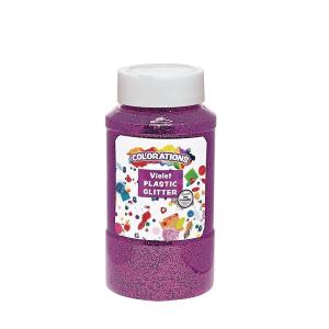Colorations® Extra-Safe Plastic Red Glitter, 1 lb, Easy Dispensing Shaker Jar, Great for Arts & Crafts, Decorating, Slime, Holiday Party, Weddings, Scrapbooking, Non Toxic Glitter(Violet)