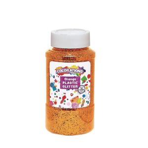 Colorations® Extra-Safe Plastic Red Glitter, 1 lb, Easy Dispensing Shaker Jar, Great for Arts & Crafts, Decorating, Slime, Holiday Party, Weddings, Scrapbooking, Non Toxic Glitter(Orange)