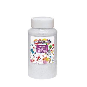Colorations® Extra-Safe Plastic Red Glitter, 1 lb, Easy Dispensing Shaker Jar, Great for Arts & Crafts, Decorating, Slime, Holiday Party, Weddings, Scrapbooking, Non Toxic Glitter(White)