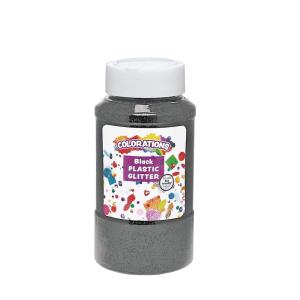 Colorations® Extra-Safe Plastic Red Glitter, 1 lb, Easy Dispensing Shaker Jar, Great for Arts & Crafts, Decorating, Slime, Holiday Party, Weddings, Scrapbooking, Non Toxic Glitter(Black)