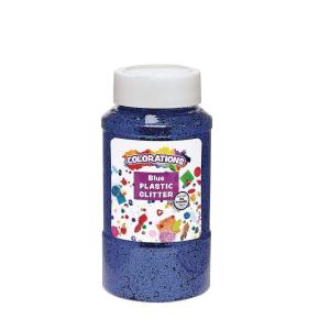 Colorations® Extra-Safe Plastic Red Glitter, 1 lb, Easy Dispensing Shaker Jar, Great for Arts & Crafts, Decorating, Slime, Holiday Party, Weddings, Scrapbooking, Non Toxic Glitter(Blue)